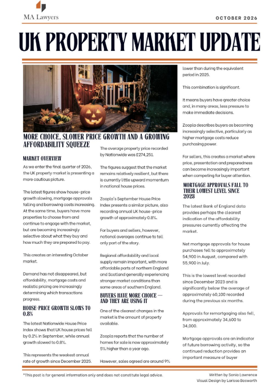 UK Property Market Update – October 2026