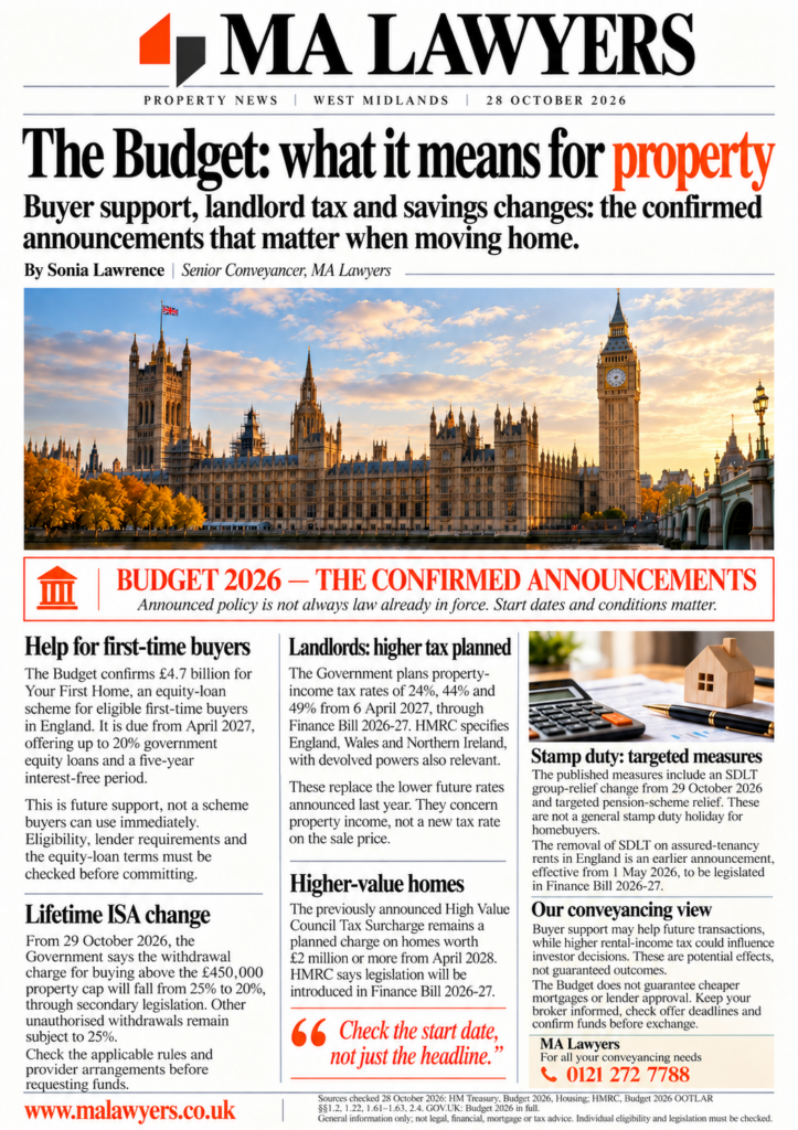 The Budget: what does it mean for your next move?